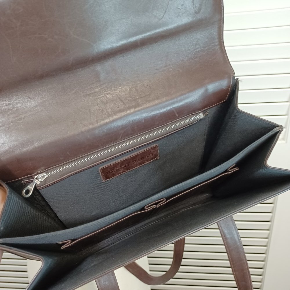 Johnny Farah Vintage Brown Leather Shoulder Bag - Picture 5 of 13